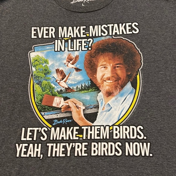 Bob Ross Other - Bob Ross Dark Grey T-shirt Size Large